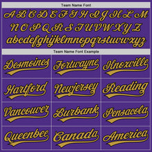 Загрузить изображение в средство просмотра галереи, Custom Stitched Purple Black-Old Gold Baseball Pullover Sweatshirt Hoodie
