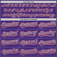 Load image into Gallery viewer, Custom Purple White-Orange Authentic Baseball Jersey
