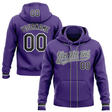 Загрузить изображение в средство просмотра галереи, Custom Stitched Purple Black-White Baseball Pullover Sweatshirt Hoodie
