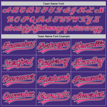 Charger l'image dans la galerie, Custom Purple White Black-Pink Authentic Baseball Jersey
