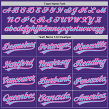 Load image into Gallery viewer, Custom Purple Light Blue-Pink Authentic Baseball Jersey
