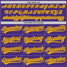 Загрузить изображение в средство просмотра галереи, Custom Purple Gold Authentic Baseball Jersey
