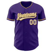 Charger l'image dans la galerie, Custom Purple Cream-Old Gold Authentic Baseball Jersey
