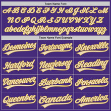 Charger l'image dans la galerie, Custom Purple Cream-Old Gold Authentic Baseball Jersey
