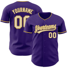 Charger l'image dans la galerie, Custom Purple Cream-Old Gold Authentic Baseball Jersey
