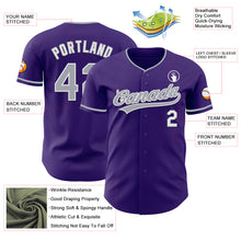 Charger l'image dans la galerie, Custom Purple Gray-White Authentic Baseball Jersey
