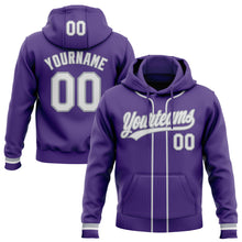 Загрузить изображение в средство просмотра галереи, Custom Stitched Purple White-Gray Baseball Pullover Sweatshirt Hoodie
