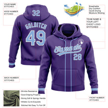 Загрузить изображение в средство просмотра галереи, Custom Stitched Purple Light Blue-White Baseball Pullover Sweatshirt Hoodie
