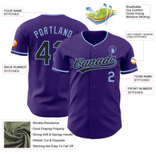 Load image into Gallery viewer, Custom Purple Black-Light Blue Authentic Baseball Jersey
