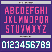 Load image into Gallery viewer, Custom Purple White Teal-Pink Authentic Baseball Jersey
