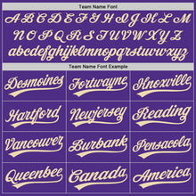 Загрузить изображение в средство просмотра галереи, Custom Stitched Purple Cream Baseball Pullover Sweatshirt Hoodie
