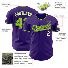 Laden Sie das Bild in den Galerie-Viewer, Custom Purple Neon Green Black-White Authentic Baseball Jersey
