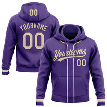 Загрузить изображение в средство просмотра галереи, Custom Stitched Purple Cream Baseball Pullover Sweatshirt Hoodie
