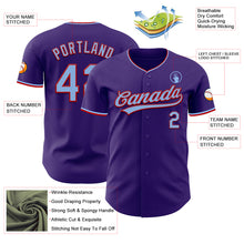 Charger l'image dans la galerie, Custom Purple Light Blue-Red Authentic Baseball Jersey
