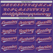 Charger l'image dans la galerie, Custom Purple Light Blue-Red Authentic Baseball Jersey
