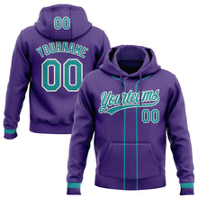 Загрузить изображение в средство просмотра галереи, Custom Stitched Purple Teal-White Baseball Pullover Sweatshirt Hoodie
