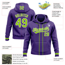 Загрузить изображение в средство просмотра галереи, Custom Stitched Purple Neon Green-White Baseball Pullover Sweatshirt Hoodie
