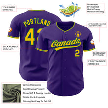 Charger l'image dans la galerie, Custom Purple Yellow-Kelly Green Authentic Baseball Jersey
