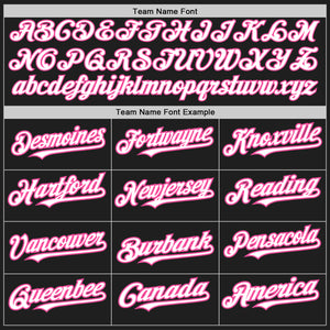 Custom Black White-Pink Authentic Raglan Sleeves Baseball Jersey