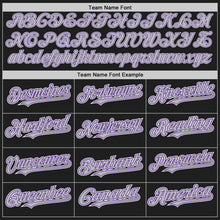 Load image into Gallery viewer, Custom Black Gray-Purple Authentic Raglan Sleeves Baseball Jersey
