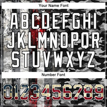 Load image into Gallery viewer, Custom Camo Vintage USA Flag Black Red-White Patriotic Grunge Raglan Sleeves Authentic Baseball Jersey
