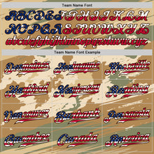 Charger l'image dans la galerie, Custom Camo USA Flag Cream-Brown Patriotic Desert Camouflage Stars &amp; Stripes Raglan Sleeves Authentic Baseball Jersey
