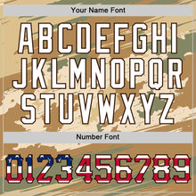 Charger l'image dans la galerie, Custom Camo USA Flag Cream-Brown Patriotic Desert Camouflage Stars &amp; Stripes Raglan Sleeves Authentic Baseball Jersey
