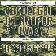 Load image into Gallery viewer, Custom Camo Olive Red Blue Black-White American Flag Side Stripe Patriotic Digital Woodland Camouflage Raglan Sleeves Authentic Baseball Jersey
