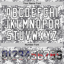 Load image into Gallery viewer, Custom Camo USA Flag Red Blue Black-White Patriotic Pixel Camouflage Stars &amp; Stripes Raglan Sleeves Authentic Baseball Jersey

