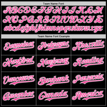 Charger l'image dans la galerie, Custom Black Pink-White Star Raglan Sleeves Authentic Baseball Jersey
