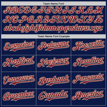 Laden Sie das Bild in den Galerie-Viewer, Custom Navy Crimson-Cream Star Raglan Sleeves Authentic Baseball Jersey
