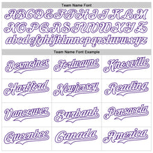Load image into Gallery viewer, Custom White Purple Star Raglan Sleeves Authentic Baseball Jersey
