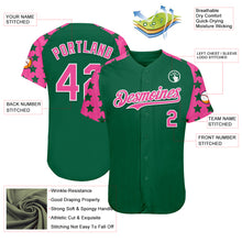 Загрузить изображение в средство просмотра галереи, Custom Green Pink-White Star Raglan Sleeves Authentic Baseball Jersey
