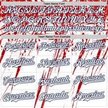 Загрузить изображение в средство просмотра галереи, Custom White Navy-Red Splatter Brush Stroke Star Raglan Sleeves Authentic Baseball Jersey
