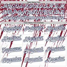 Загрузить изображение в средство просмотра галереи, Custom White Navy-Crimson Splatter Brush Stroke Star Raglan Sleeves Authentic Baseball Jersey
