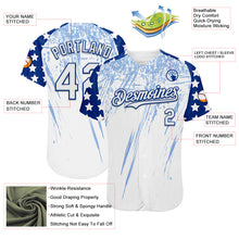 Загрузить изображение в средство просмотра галереи, Custom White Royal-Light Blue Splatter Brush Stroke Star Raglan Sleeves Authentic Baseball Jersey
