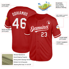 Load image into Gallery viewer, Custom Red White Mesh Authentic Throwback Baseball Jersey
