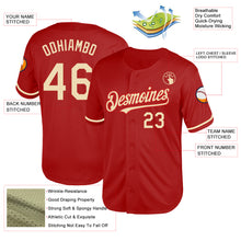 Load image into Gallery viewer, Custom Red Cream Mesh Authentic Throwback Baseball Jersey
