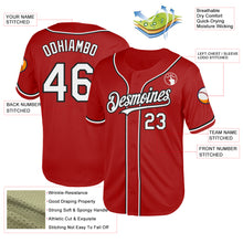 Load image into Gallery viewer, Custom Red White-Black Mesh Authentic Throwback Baseball Jersey
