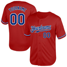 Load image into Gallery viewer, Custom Red Royal-White Mesh Authentic Throwback Baseball Jersey
