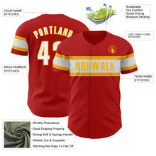 Charger l&#39;image dans la galerie, Custom Red White-Gold Authentic Baseball Jersey
