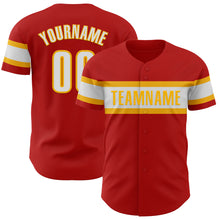 Charger l&#39;image dans la galerie, Custom Red White-Gold Authentic Baseball Jersey
