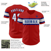 Load image into Gallery viewer, Custom Red Black-Royal Authentic Baseball Jersey
