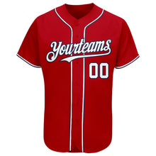 Laden Sie das Bild in den Galerie-Viewer, Custom Red White-Navy Authentic Baseball Jersey
