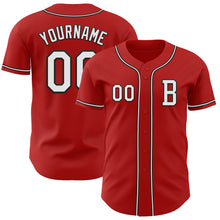 Laden Sie das Bild in den Galerie-Viewer, Custom Red White-Black Authentic Baseball Jersey
