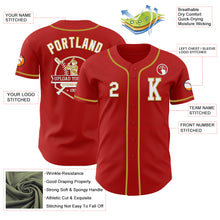 Laden Sie das Bild in den Galerie-Viewer, Custom Red White-Old Gold Authentic Baseball Jersey
