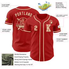 Laden Sie das Bild in den Galerie-Viewer, Custom Red Cream Authentic Baseball Jersey
