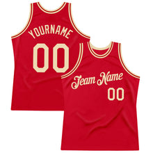 Laden Sie das Bild in den Galerie-Viewer, Custom Red Cream Authentic Throwback Basketball Jersey
