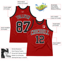 Laden Sie das Bild in den Galerie-Viewer, Custom Red Black-White Authentic Throwback Basketball Jersey
