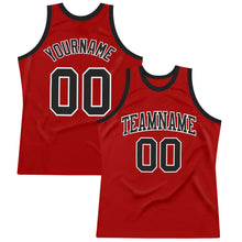 Laden Sie das Bild in den Galerie-Viewer, Custom Red Black-White Authentic Throwback Basketball Jersey
